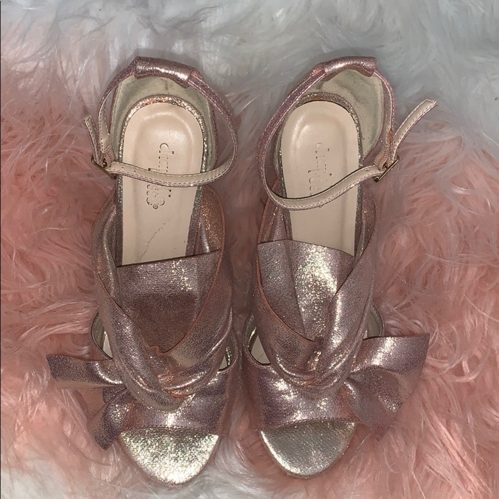Champagne 🍾 rose open toe heels 🎀